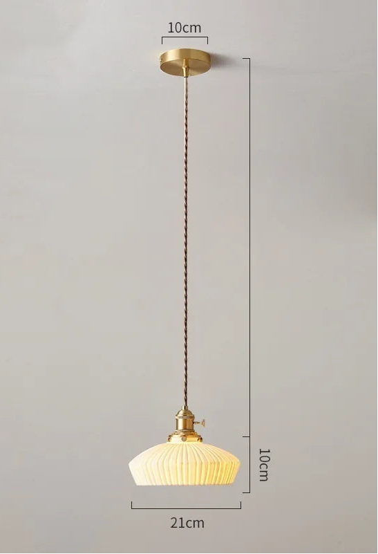 Suspension céramique et laiton – Style japonais minimaliste