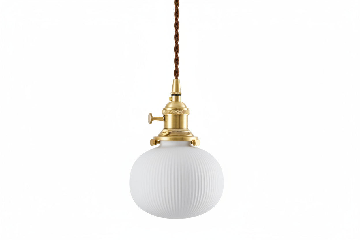 Suspension céramique et laiton – Style japonais minimaliste