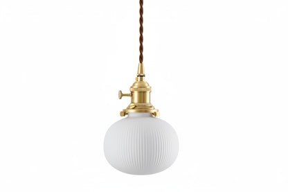 Suspension céramique et laiton – Style japonais minimaliste