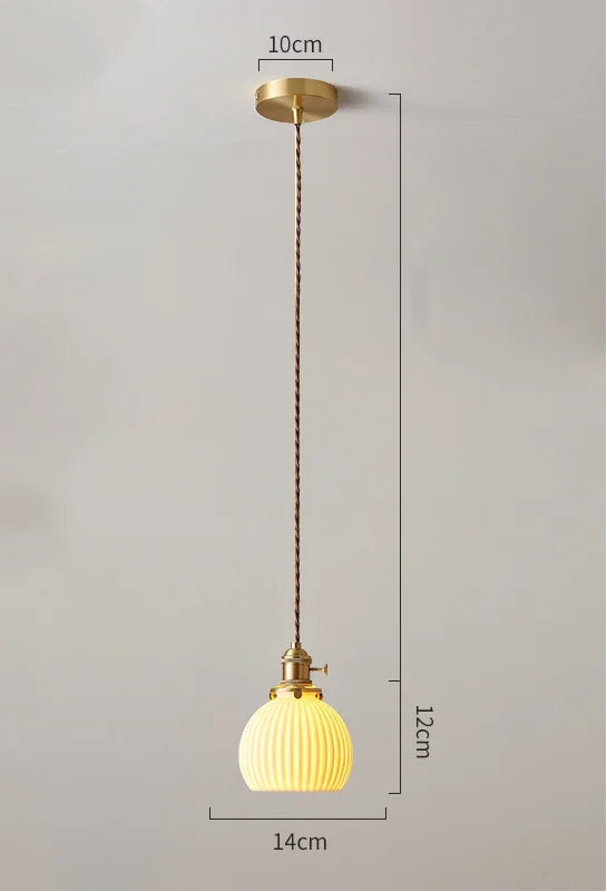 Suspension céramique et laiton – Style japonais minimaliste