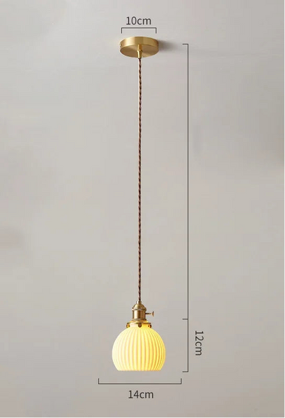 Suspension céramique et laiton – Style japonais minimaliste