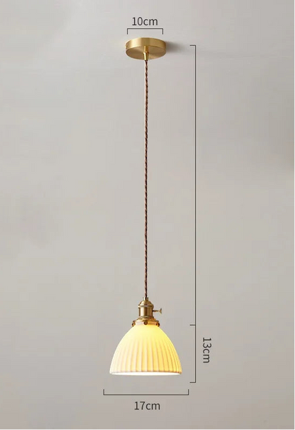 Suspension céramique et laiton – Style japonais minimaliste