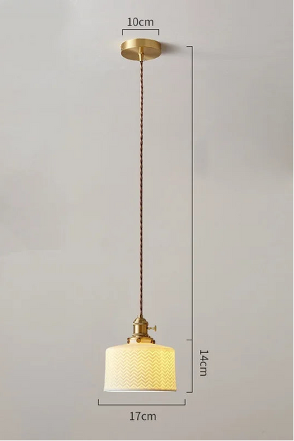 Suspension céramique et laiton – Style japonais minimaliste