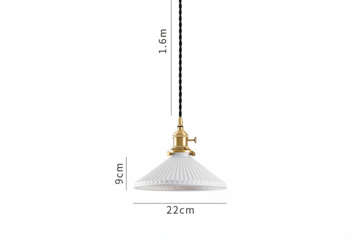 Suspension céramique et laiton – Style japonais minimaliste