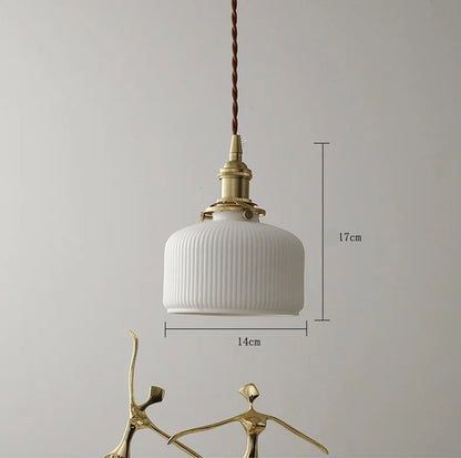 Suspension céramique et laiton – Style japonais minimaliste