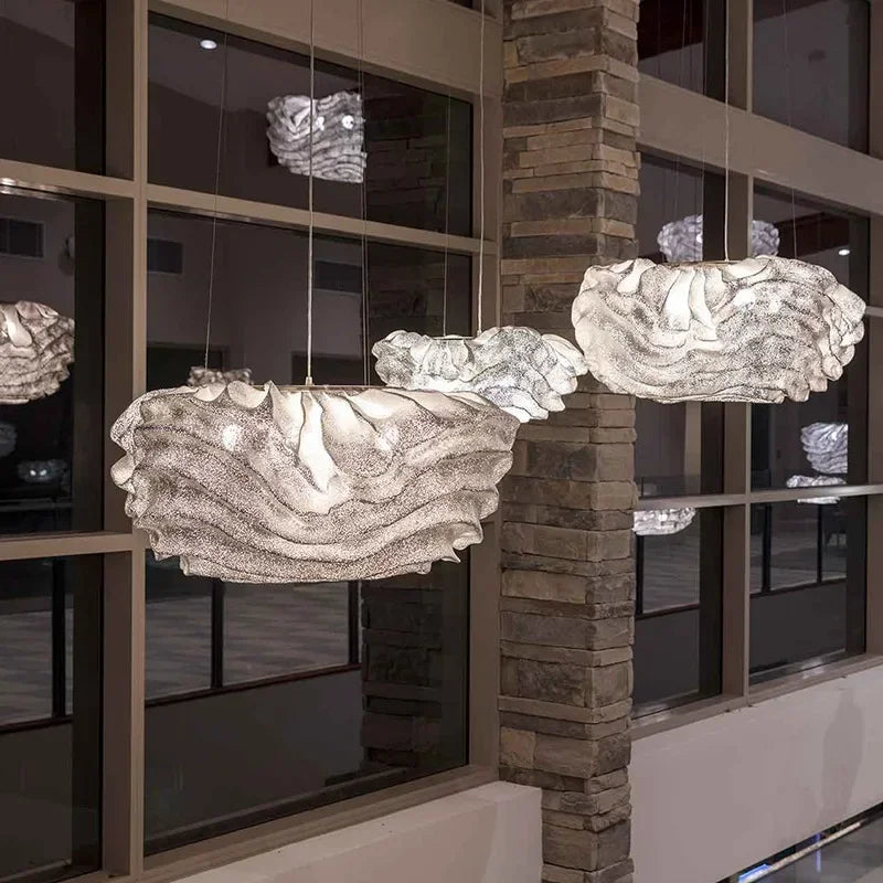 Suspension nuage design en chrome – Luminaire moderne