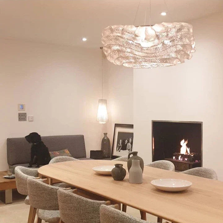 Suspension nuage design en chrome – Luminaire moderne