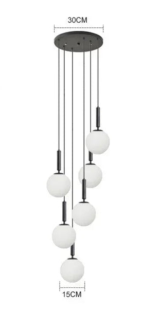 Suspension LED nordique en verre et laiton – Lustre boule moderne