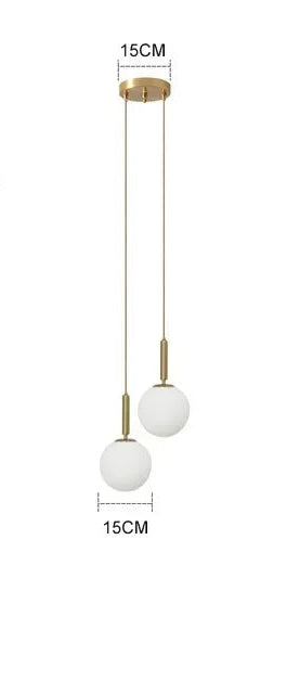 Suspension LED nordique en verre et laiton – Lustre boule moderne