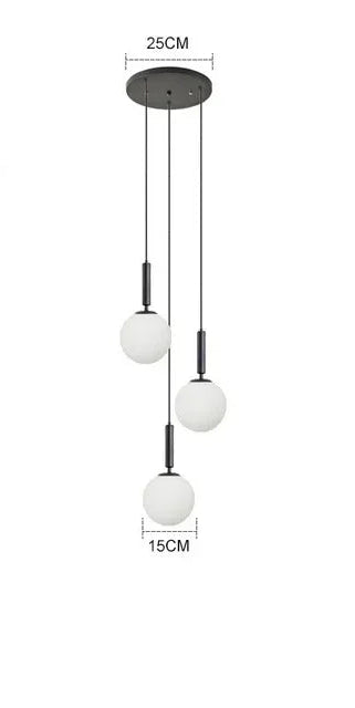 Suspension LED nordique en verre et laiton – Lustre boule moderne