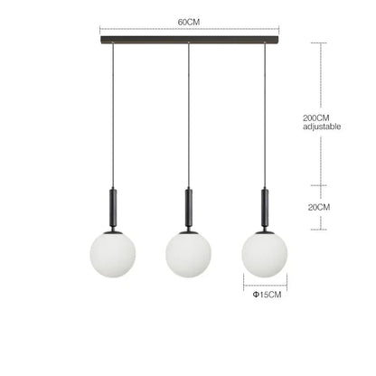Suspension LED nordique en verre et laiton – Lustre boule moderne