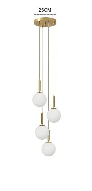 Suspension LED nordique en verre et laiton – Lustre boule moderne