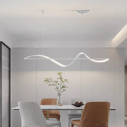 Suspension LED ondulée design moderne