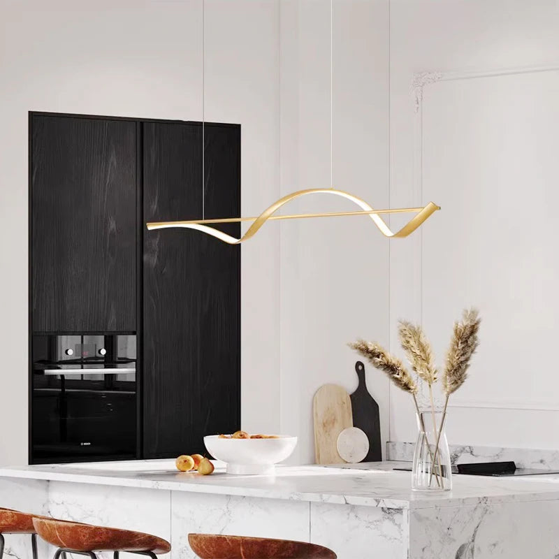 Suspension LED ondulée design moderne