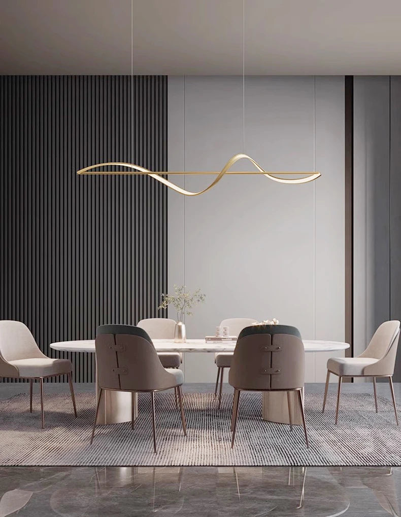 Suspension LED ondulée design moderne
