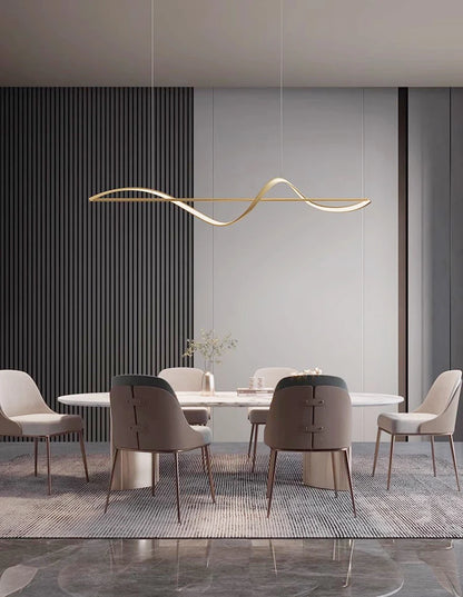 Suspension LED ondulée design moderne