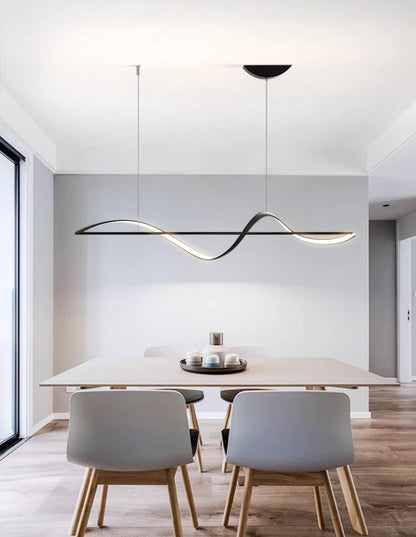 Suspension LED ondulée design moderne