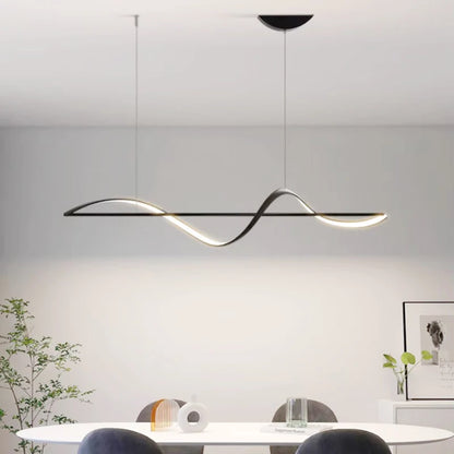 Suspension LED ondulée design moderne
