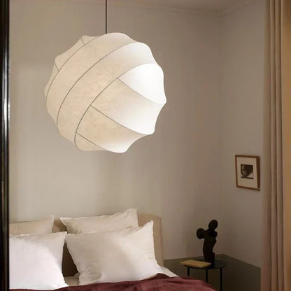Suspension papier japonais wabi-sabi – Lampe boule style Noguchi