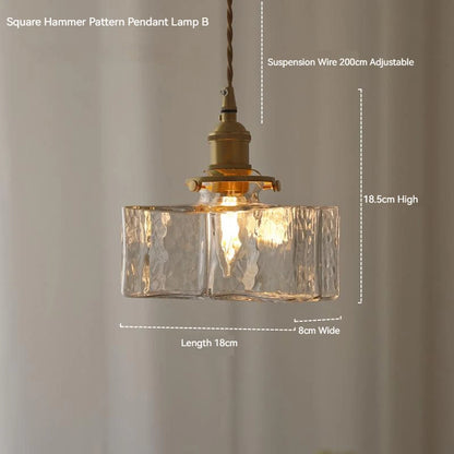 Suspension vintage en laiton et verre – Luminaire élégant