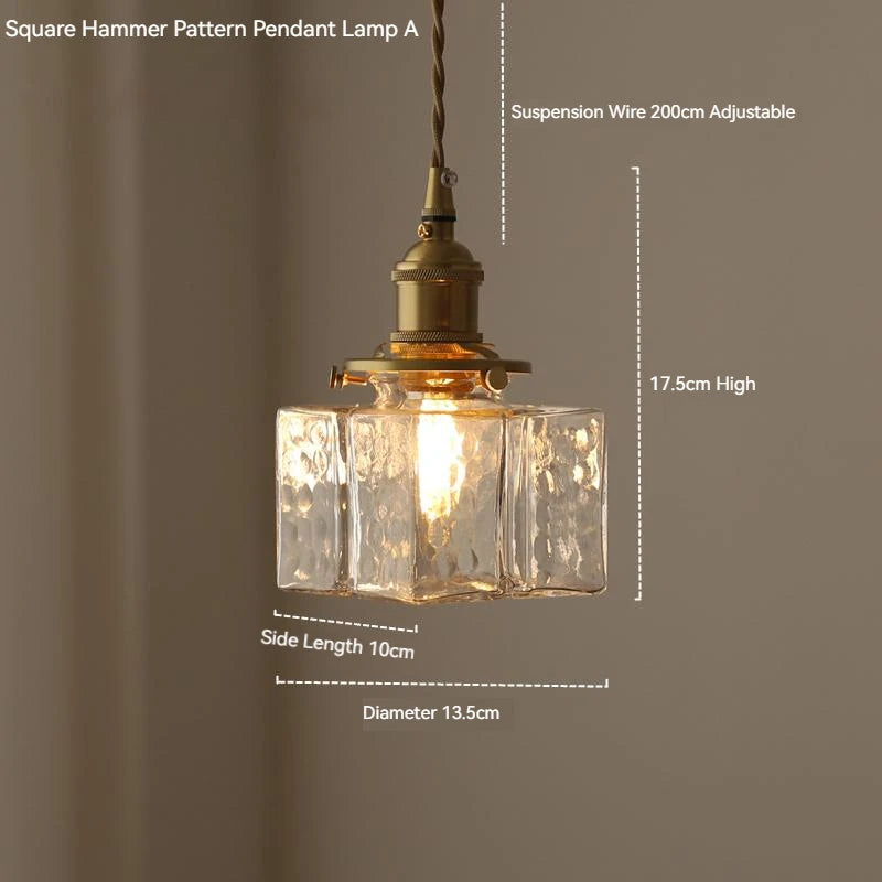 Suspension vintage en laiton et verre – Luminaire élégant
