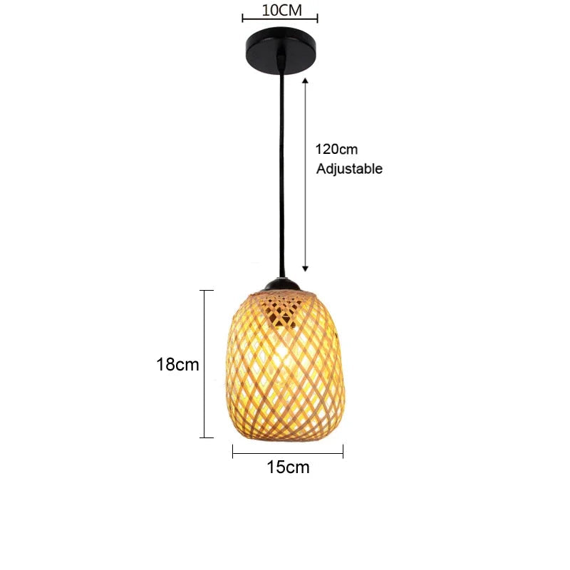 Suspension en bambou tressé – Style japonais zen naturel