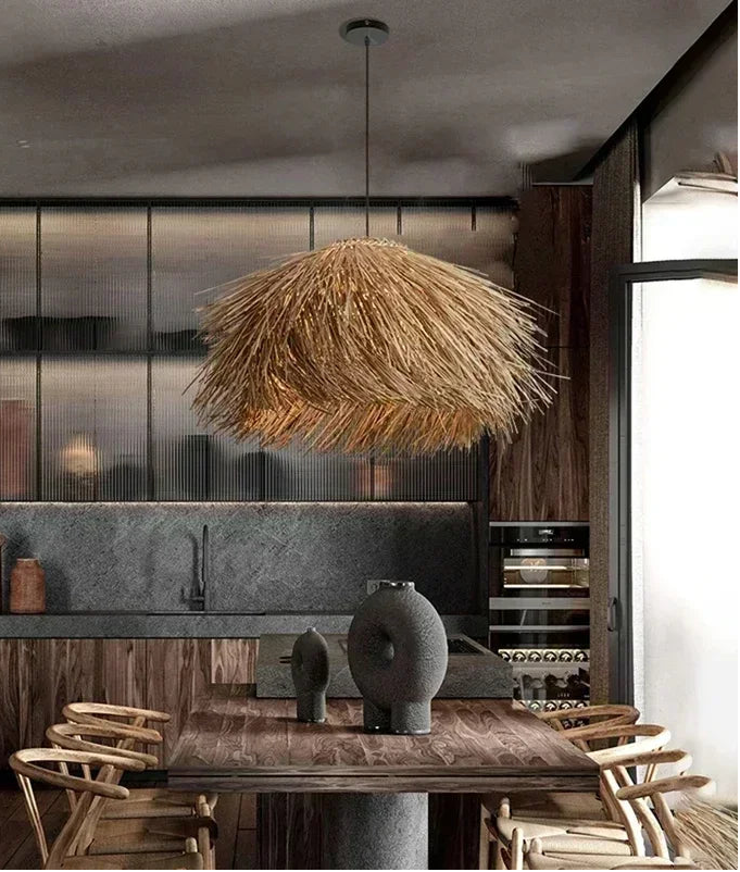 Suspension en rotin tressé à la main – Luminaire naturel chaleureux
