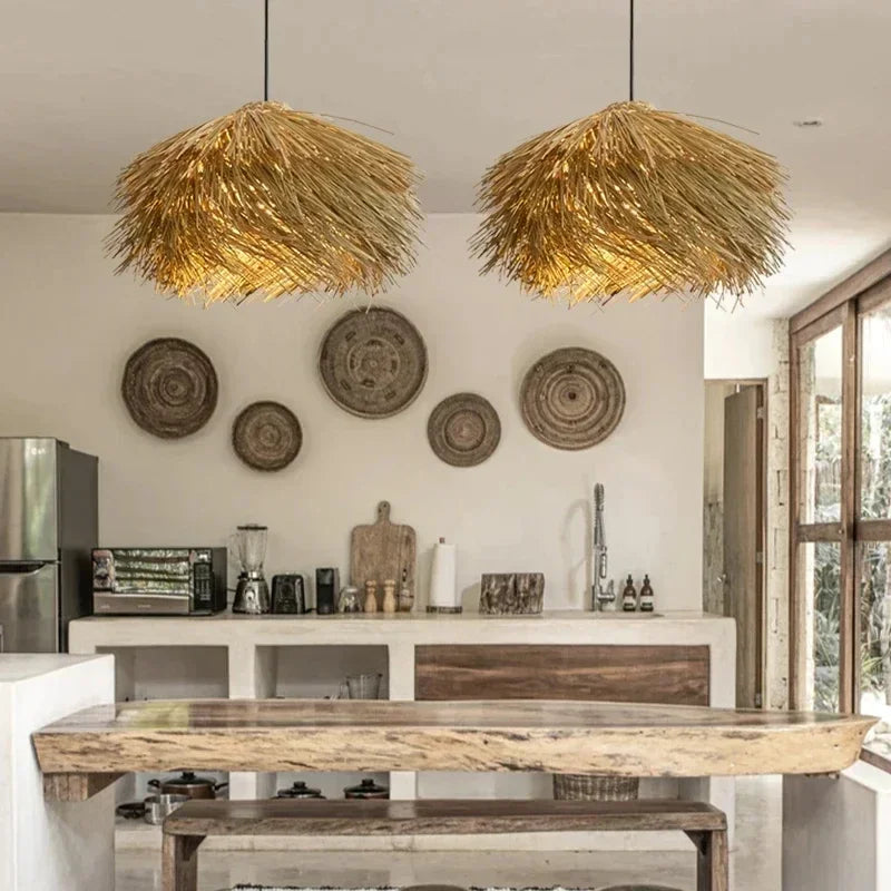 Suspension en rotin tressé à la main – Luminaire naturel chaleureux