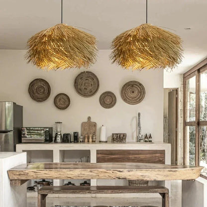 Suspension en rotin tressé à la main – Luminaire naturel chaleureux