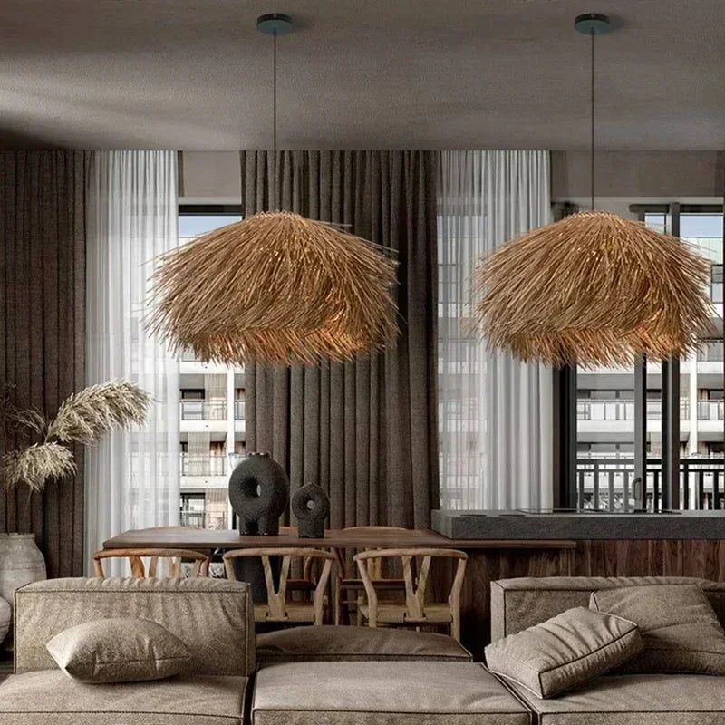 Suspension en rotin tressé à la main – Luminaire naturel chaleureux